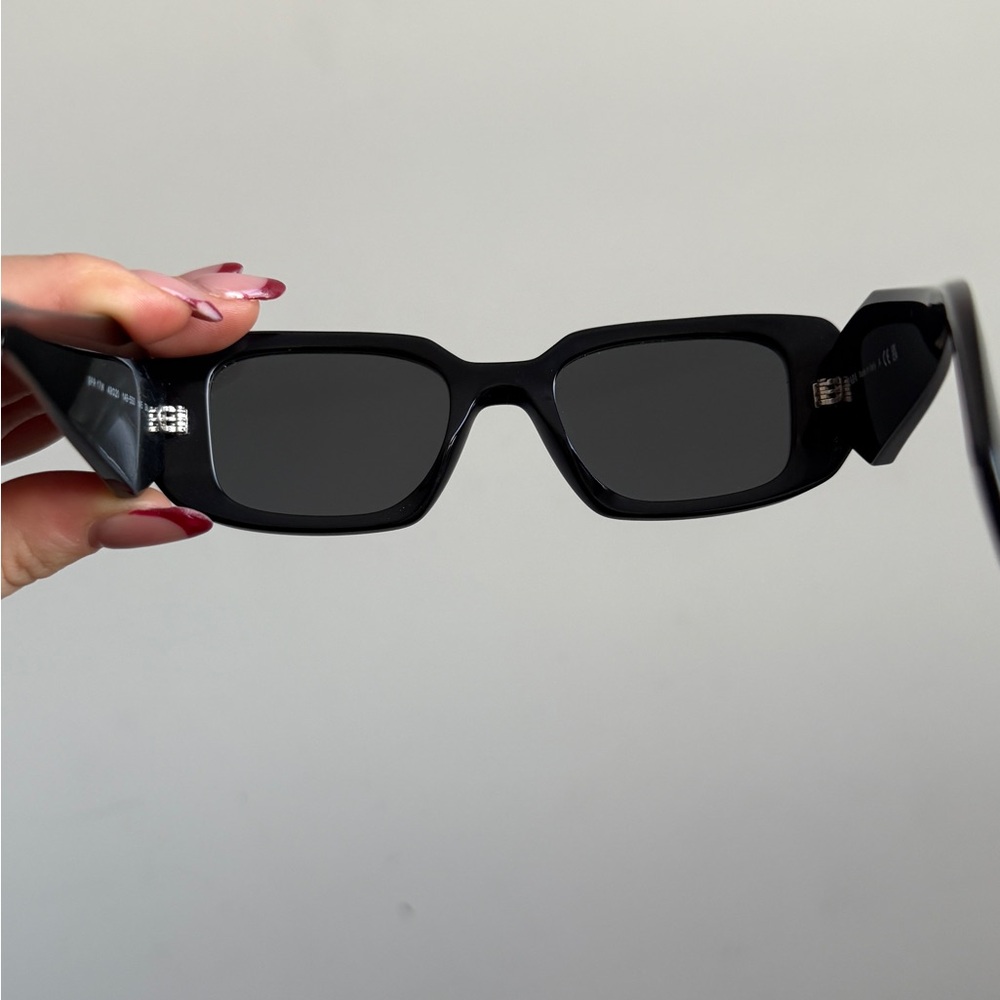 Prada Rectangular Black Sunglasses - image 5